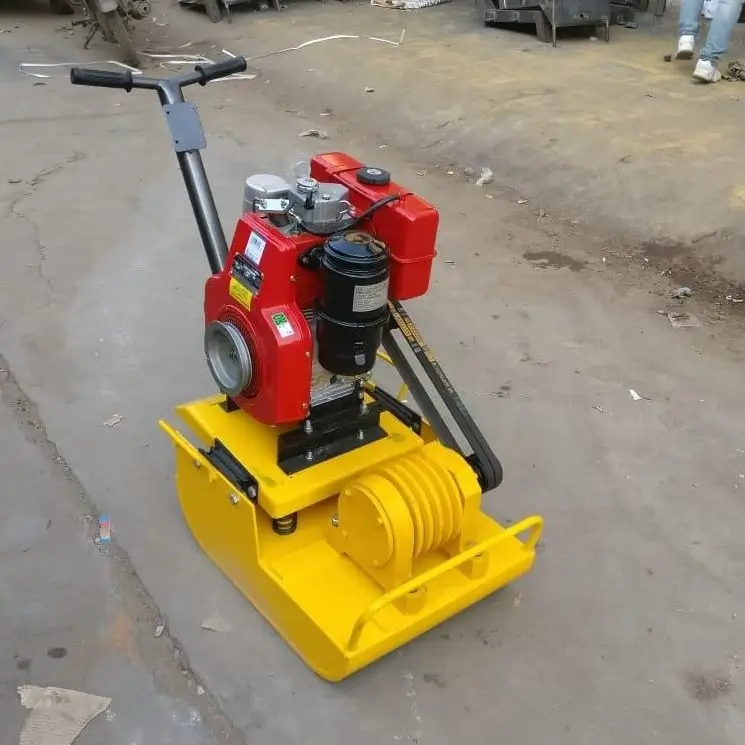 FPC160 plate compactor compacting soil around foundation